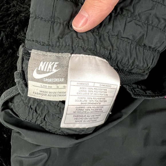 nike track pants dark gray with pink stripe size large - Picture 5 of 5